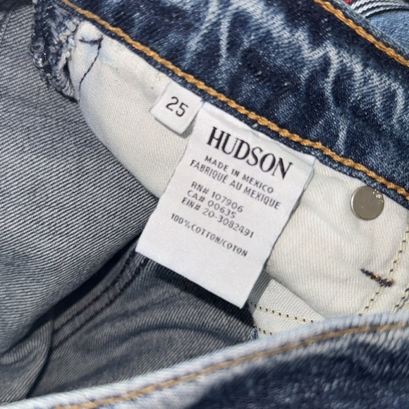 Hudson jeans luxe crop Riley relaxed straight NEW 25 slit at hem striped detail - Picture 9 of 10